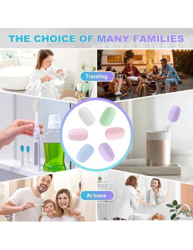 Paquete de 6 Cubiertas de Silicona MOTAPS para Cepillos de Dientes