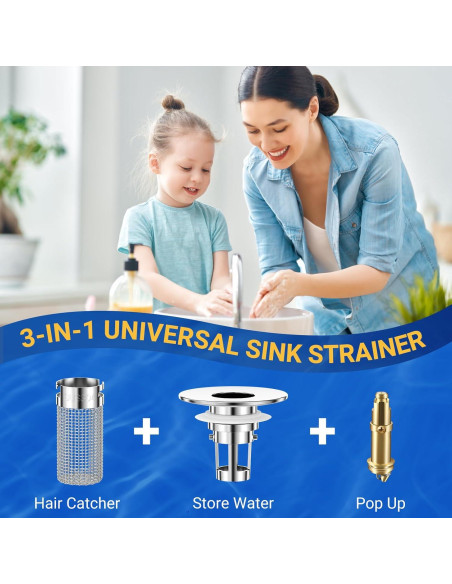 2 Tapones de Lavabo HFMZYWA Acero Inoxidable Pop-Up 2 Tapones de Lavabo HFMZYWA Acero Inoxidable Pop-Up