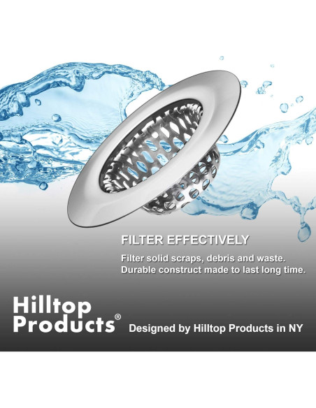 4 Filtros y Tapones de Lavabo Hilltop Acero Inoxidable 4 Filtros y Tapones de Lavabo Hilltop Acero Inoxidable