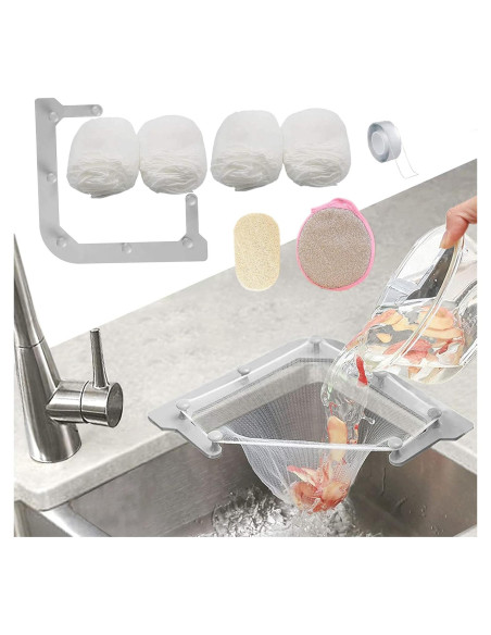 Filtro Tri-Holder HiBD para Fregadero con 200 Bolsas de Malla Filtro Tri-Holder HiBD para Fregadero con 200 Bolsas de Malla