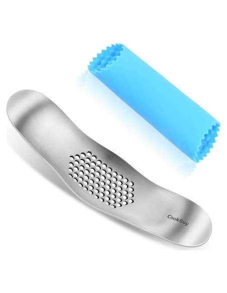 Prensa de Ajo Rocker Acero Inoxidable 304 con Pelador y Raspador Prensa de Ajo Rocker Acero Inoxidable 304 con Pelador y Raspador