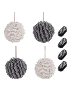 Toallas de Mano Fluff Ball BCIBhucy - 4 Piezas Chenille 17 cm