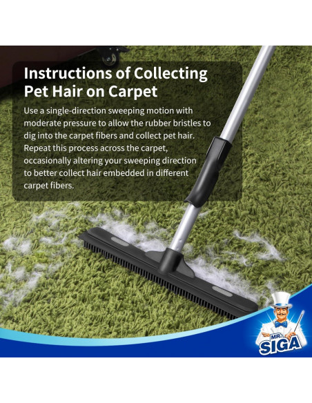 Escoba MR.SIGA para Pelo de Mascota con Limpiaparabrisas 3 en 1 Escoba MR.SIGA para Pelo de Mascota con Limpiaparabrisas 3 en 1