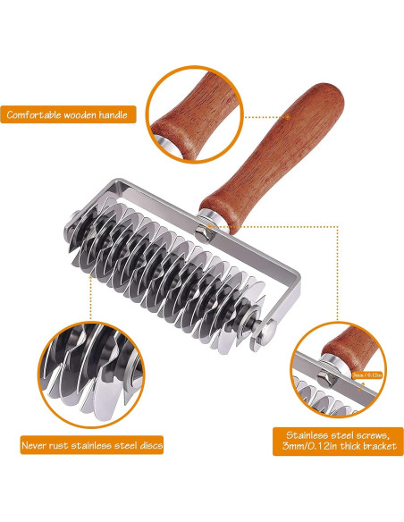 Cortador de Masa de Rejilla Aonagi - Acero Inoxidable y Madera Cortador de Masa de Rejilla Aonagi - Acero Inoxidable y Madera