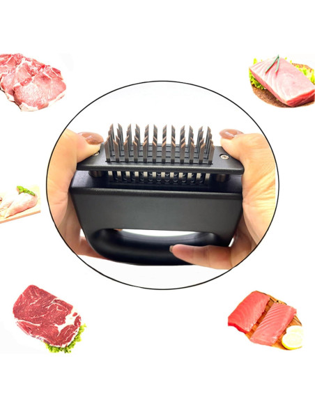 Ablandador de Carne Fastbird con 48 Cuchillas de Acero Inoxidable Ablandador de Carne Fastbird con 48 Cuchillas de Acero Inoxidable