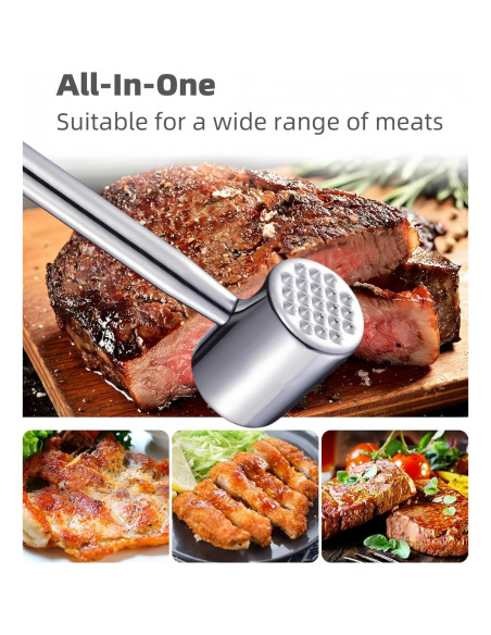 Martillo Ablandador de Carne Hupecham Acero Inoxidable 25,4 cm Martillo Ablandador de Carne Hupecham Acero Inoxidable 25,4 cm
