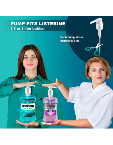 Dispensador de bomba Shopperals para Listerine 1L - BPA libre