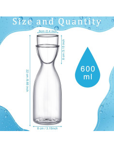 Juego de jarra y vaso de vidrio CHENGU 600 ml transparente 2