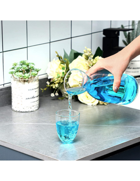 Juego de jarra y vaso de vidrio CHENGU 600 ml transparente Juego de jarra y vaso de vidrio CHENGU 600 ml transparente