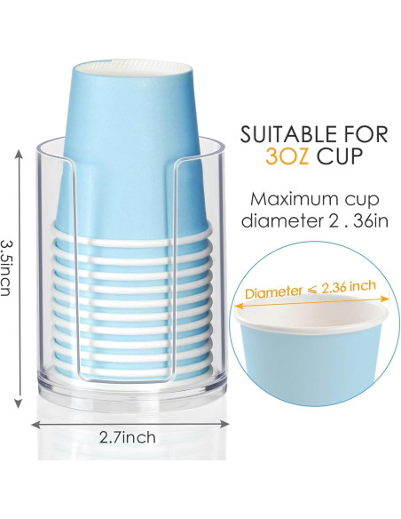 Dispensador de Vasos LBTING Acrílico 3oz-4oz Compacto Dispensador de Vasos LBTING Acrílico 3oz-4oz Compacto