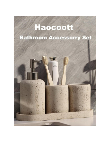 Juego de Accesorios de Baño 5 Piezas Haocoott Resina Juego de Accesorios de Baño 5 Piezas Haocoott Resina