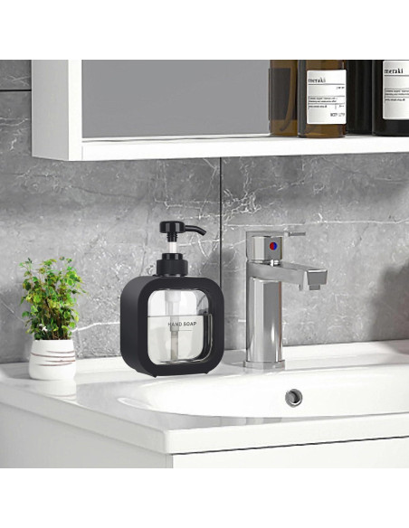 Dispensador de Jabón ONECOCOA Negro 300 ml Compacto Dispensador de Jabón ONECOCOA Negro 300 ml Compacto
