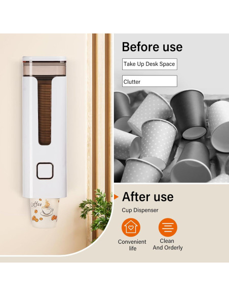 Dispensador de Tazas Talkson Montado en Pared 30cm Blanco Dispensador de Tazas Talkson Montado en Pared 30cm Blanco