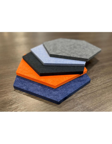 Paneles Acústicos Decorativos Luxor RCLMHEX005 - Azul Claro, 6 Piezas