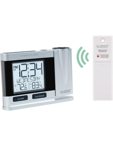 Reloj Despertador Proyector Atómico La Crosse Plateado Reloj Despertador Proyector Atómico La Crosse Plateado
