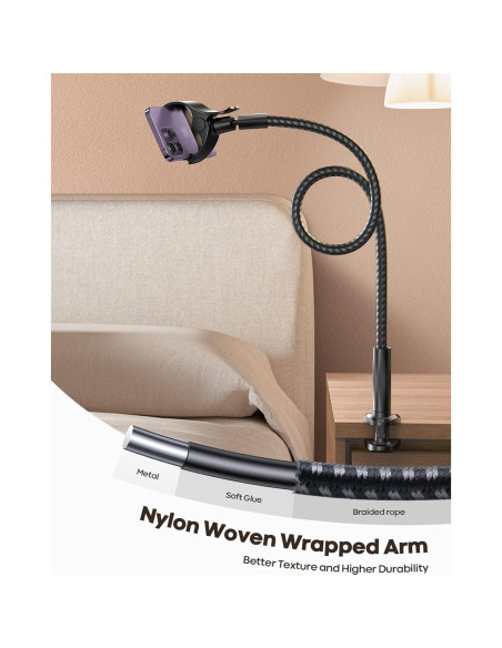 Soporte para Teléfono Lamicall Gooseneck 96,5 cm Flexible Soporte para Teléfono Lamicall Gooseneck 96,5 cm Flexible