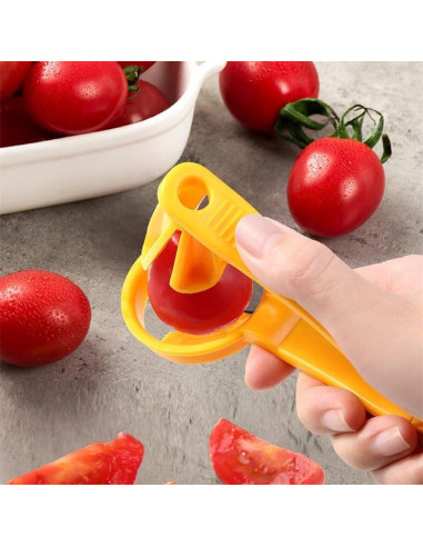 Cortador de Tomate WOIWO Amarillo para Frutas Pequeñas