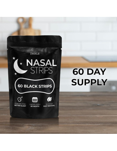 Tiras Nasales Inhale Premium - 60 Unidades para Piel Sensible