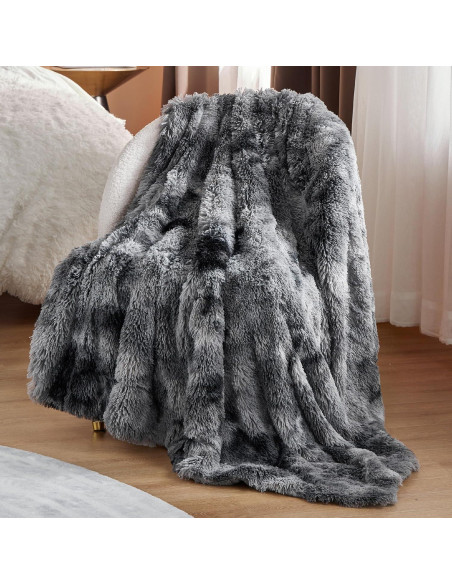 Manta de Piel Sintética Bedsure Individual 1,96 kg Gris Manta de Piel Sintética Bedsure Individual 1,96 kg Gris