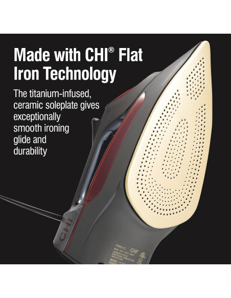 Plancha de Vapor CHI 1700W con Cable Retráctil 2.4m Profesional Plancha de Vapor CHI 1700W con Cable Retráctil 2.4m Profesional
