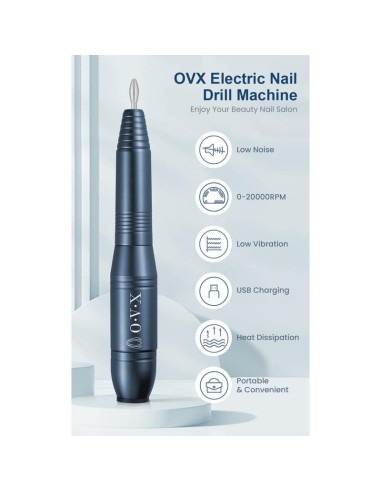 Taladro de Uñas Eléctrico OVX 20000RPM Portátil Gris