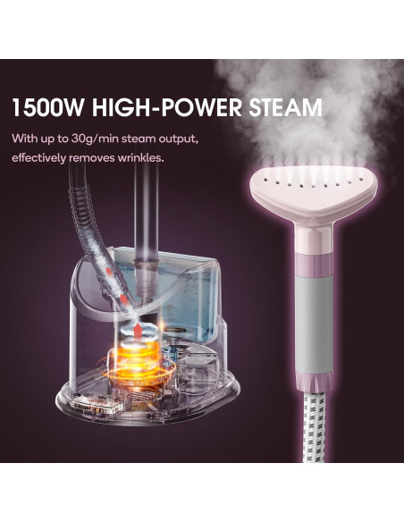 Vaporizador de Ropa de Pie Newbealer 1500W Rosa 1.7L Vaporizador de Ropa de Pie Newbealer 1500W Rosa 1.7L
