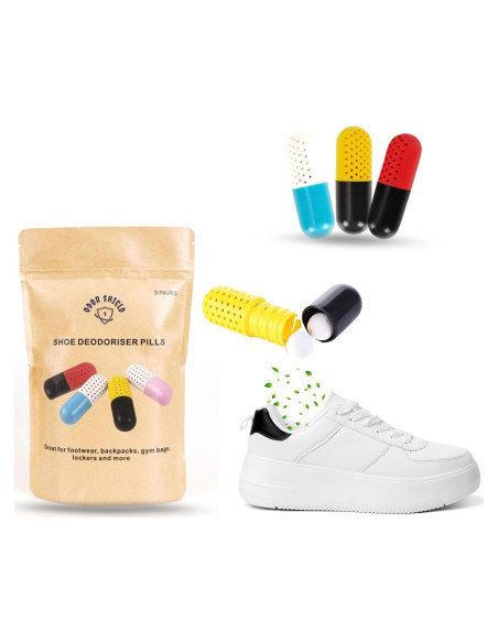 6 Pastillas Desodorantes para Zapatos Odor Shield - Absorbentes 6 Pastillas Desodorantes para Zapatos Odor Shield - Absorbentes