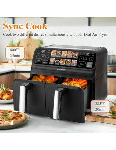 Freidora de Aire Doble Chef Robot 8 Qt Pantalla Táctil 2