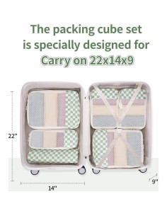 Set de 6 Cubos de Compresión Narwey para Viajes 55,88 cm 2
