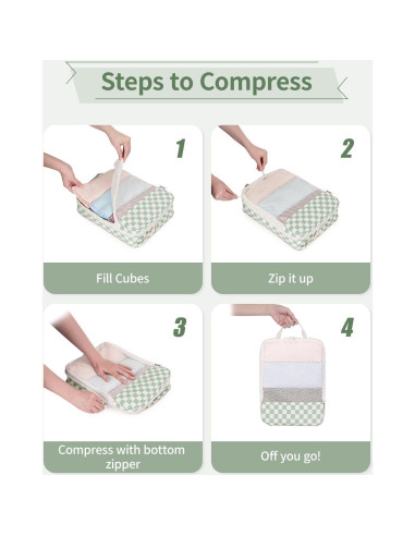 Set de 6 Cubos de Compresión Narwey para Viajes 55,88 cm