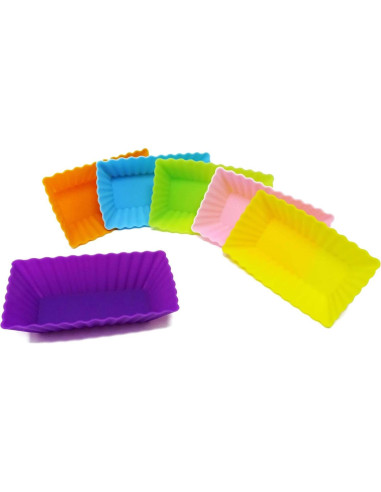Honbay 12 Moldes de Silicona Rectangulares Reutilizables