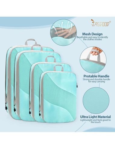 Paquete de 4 Cubos de Compresión JASGOOD para Viaje