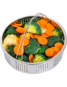 Cesta de Vapor Acero Inoxidable HapWay 19,99 cm 8 Cuartos 2