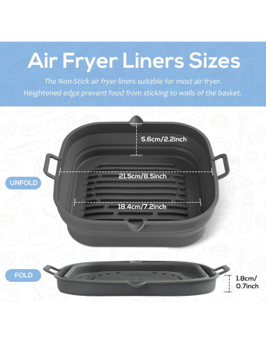 Forros de Silicona Loveuing 8.5" para Freidora de Aire