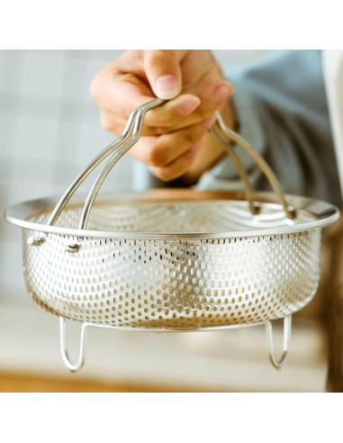 Cesta de Vapor de Acero Inoxidable 24 cm para Verduras