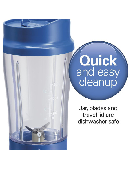 Mezclador Portátil Hamilton Beach 14 Oz BPA Azul 51132 Mezclador Portátil Hamilton Beach 14 Oz BPA Azul 51132