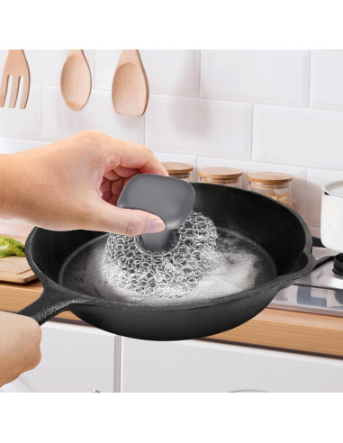 Estropajo de Hierro Fundido Purgreat con Raspador - Kit de Limpieza