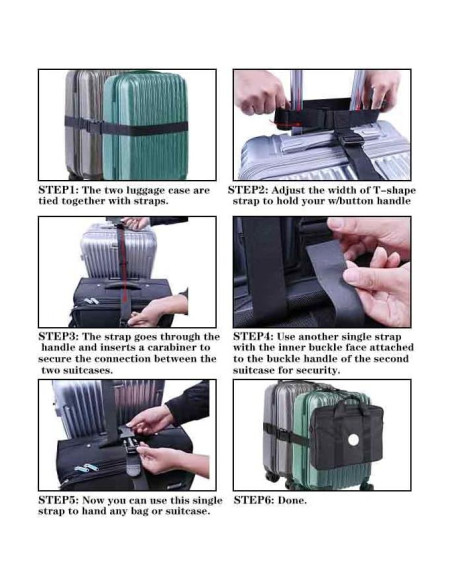 Correas de Equipaje ZYTONGMAO Ajustables 3 Piezas Nylon Correas de Equipaje ZYTONGMAO Ajustables 3 Piezas Nylon