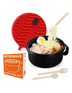 Tazón Cocinero de Ramen RORBAM 48 oz Rojo Libre de BPA