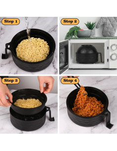 Tazón de Ramen HUAKENER 1.1 L con Tapa y Utensilios 2