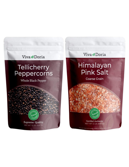 Combo Sal Rosa del Himalaya 0,91 kg + Pimienta Negra 340 g Combo Sal Rosa del Himalaya 0,91 kg + Pimienta Negra 340 g