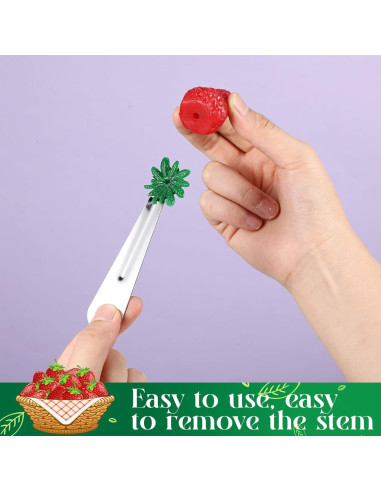 Baderke 4 Pcs Descorazonadores de Fresa y Tomate Acero Inoxidable