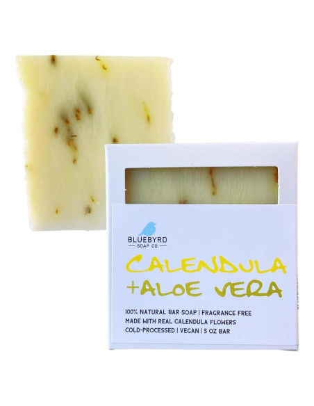 Jabón Natural de Caléndula y Aloe Vera Bluebyrd 130g Jabón Natural de Caléndula y Aloe Vera Bluebyrd 130g