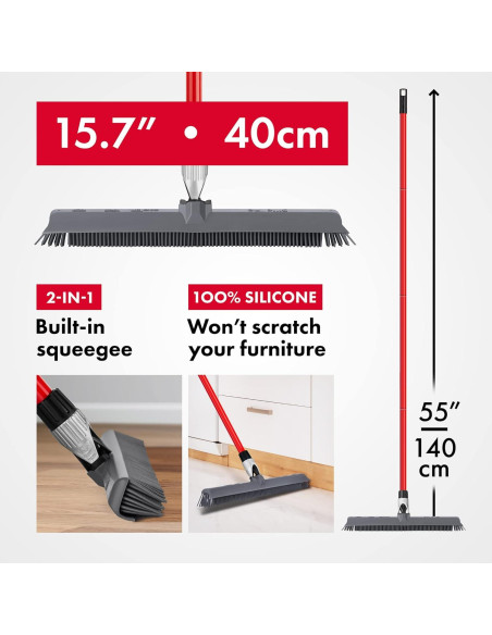 Escoba de Silicona 2 en 1 RAVMAG con Raspador 139,7 cm Escoba de Silicona 2 en 1 RAVMAG con Raspador 139,7 cm