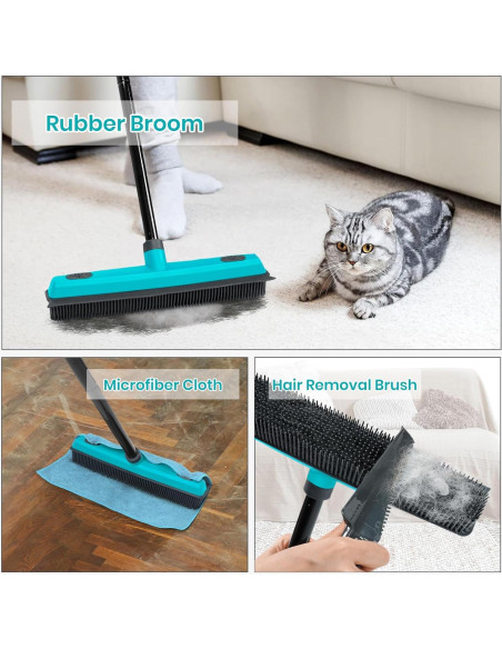 Escoba de Goma MAVRIZ para Pelo de Mascota 2 en 1 Azul Escoba de Goma MAVRIZ para Pelo de Mascota 2 en 1 Azul