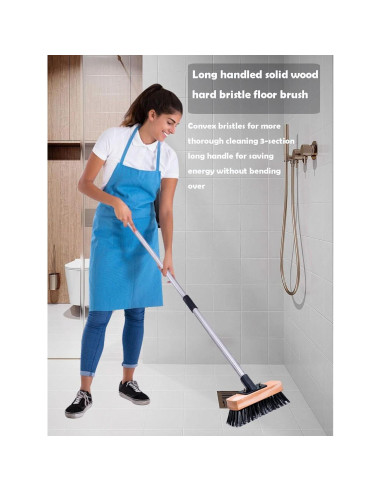 Escoba de Empuje BSMstone con Cabezal de Madera 130cm