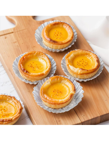 20 Moldes Mini de Tartas de Huevo Qianyu Antiadherentes 7 cm