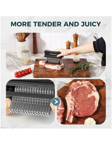 Aplanador de Carne Kitexpert 48 Cuchillas Acero Inoxidable