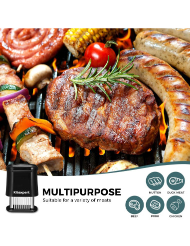 Ablandador de Carne KITEXPERT con 56 Cuchillas de Acero Inoxidable