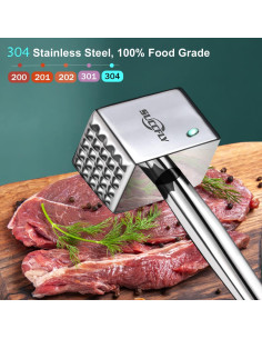 Martillo Ablandador de Carne SUCCFLY Acero Inoxidable 0.73kg 2